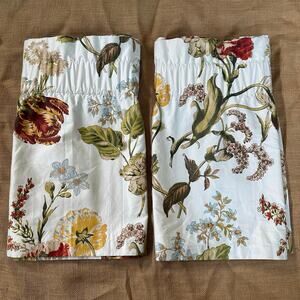 Window valances curtains white floral cotton luxury pottery barn style 78x19